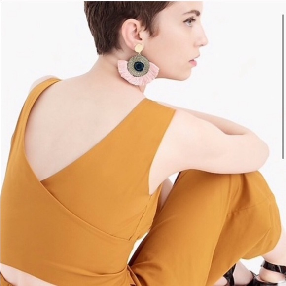 J.Crew Wrap Tie Jumpsuit in Warm Caramel, size 00 - Picture 4 of 7